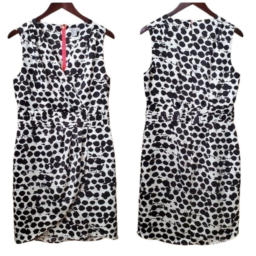 H&M White and Black Polka Dot Sleeveless Dress